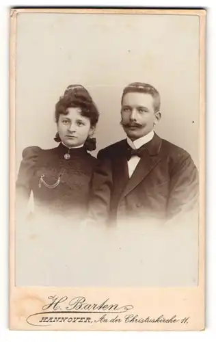 Fotografie H. Barten, Hannover, Portrait Hulda und Gerhard, zur Erinnerung für ihre Neffen, 1899