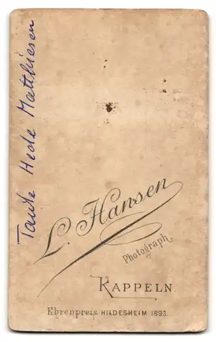 Fotografie L. Hansen, Kappeln, junge Frau Hede Matthiesen