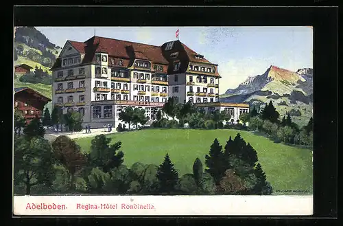 Künstler-AK Adelboden, Regina-Hotel Rondinella