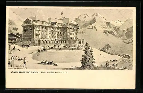 AK Adelboden, Reginahotel Rondinella im Schnee