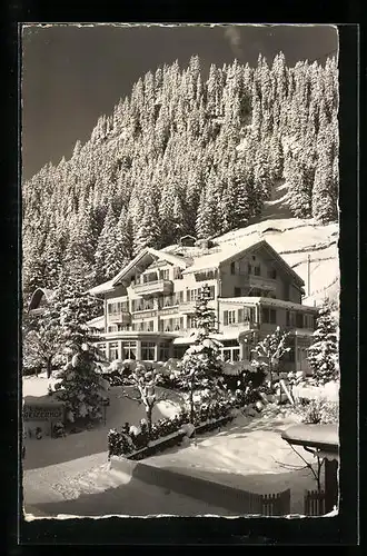 AK Adelboden, Hotel Edelweiss & Scheizerhof im Schnee