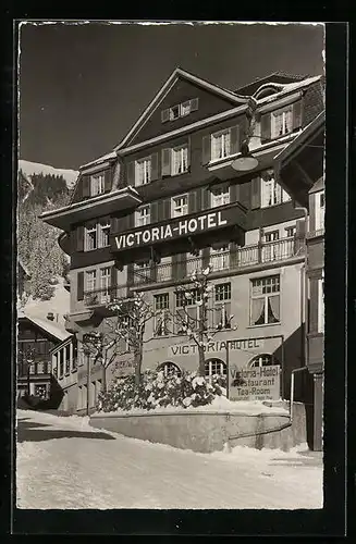 AK Adelboden, Hotel Victoria im Schnee