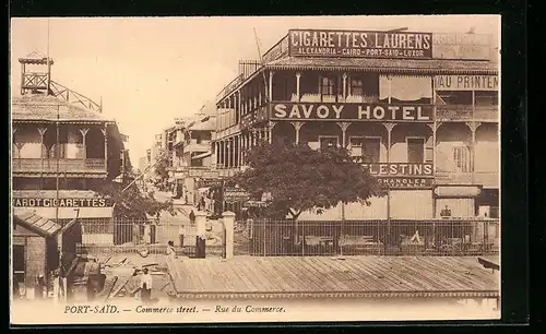 AK Port-Said, Rue du Commerce, Strassenpartie