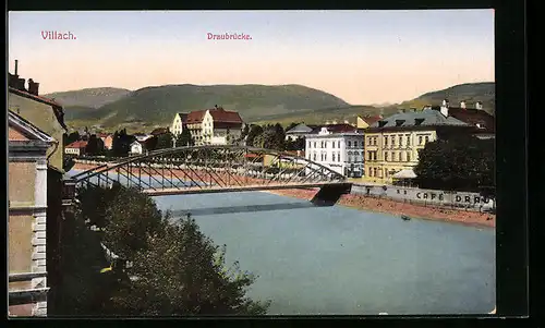 AK Villach, Blick auf die Draubrücke