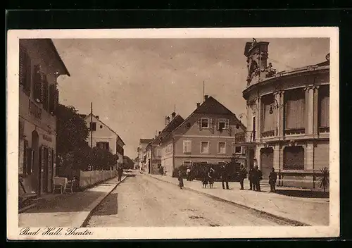 AK Bad Hall, Strassenpartie mit Theater