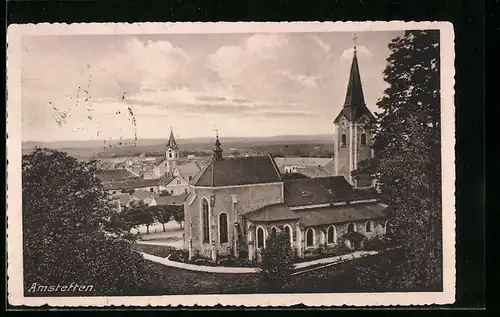 AK Amstetten, Teilansicht mit Blick auf die Kirche