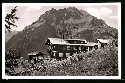 AK Mittelberg, Bühlalpe mit Bärenkopf und gr. Widderstein