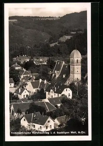 AK Kirchschlag i. d. buckligen Welt, Teilansicht mit Kirche