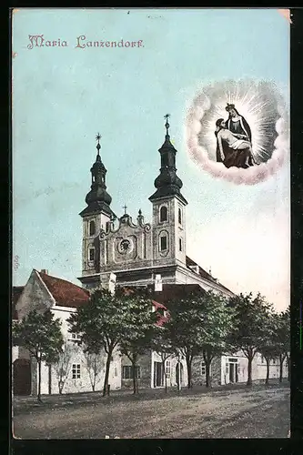 AK Maria Lanzendorf, Ansicht der Kirche, Pietà