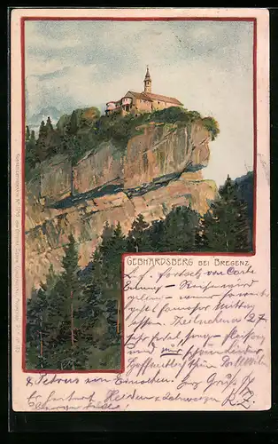 Künstler-AK Bregenz, Ansicht vom Gebhardsberg