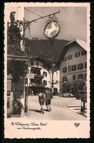 AK St. Wolfgang, Gasthaus Weisses Rössl am Landungsplatz