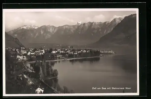 AK Zell am See, Ortsansicht mit Steinernem Meer