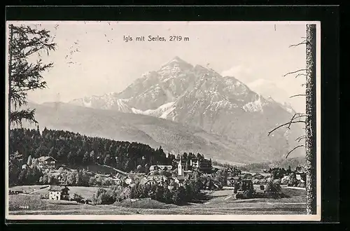 AK Igls, Ortsansicht mit Serles