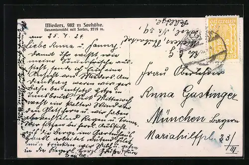 AK Mieders, Gesamtansicht mit Serles