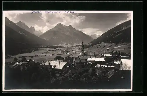 AK Fulpmes /Stubaital, Teilansicht bei Sonnenschein mit Wolken