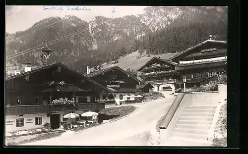 AK Alpbach, Dorfplatz gegen Gratlspitze