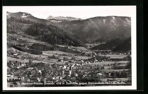 AK Gresten, Teilansicht gegen Dürrenstein