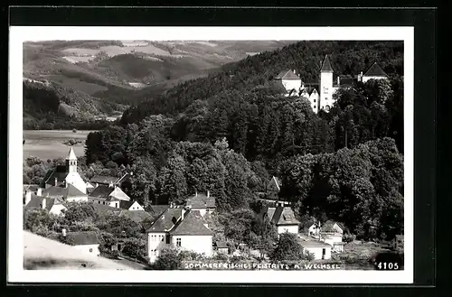 AK Feistritz a. Wechsel, Teilansicht mit Kirche