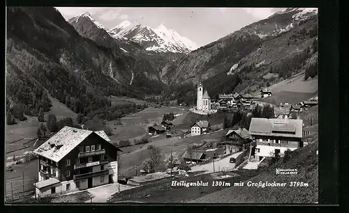 AK Heiligenblut, Gasthaus-Pension Grossglockner und Kirche