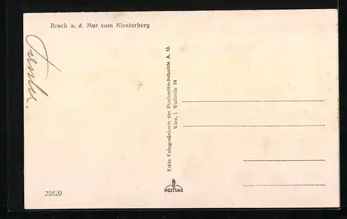 AK Bruck a. d. Mur, Teilansicht vom Klosterberg aus gesehen