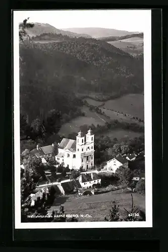 AK Hafnerberg, Fliegeraufnahme über der Wallfahrtskirche