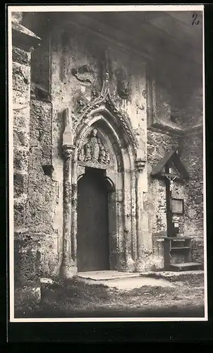 AK Kirchberg am Wechsel, Eingang der Kirche St. Wolfgang