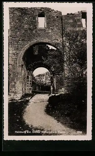 AK Hainburg a. d. Donau, Torbogen der Schlossberg Ruine