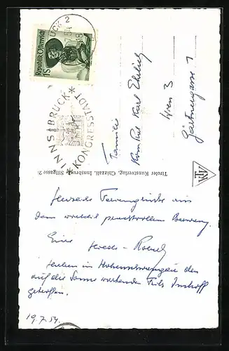 AK Berwang, Ort mit Blick auf die Lechtaler Alpen