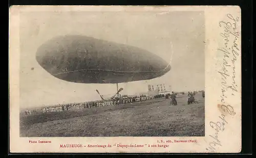 AK Maubeuge, Atterrissage du Dupuy-de-Lome a son hangar