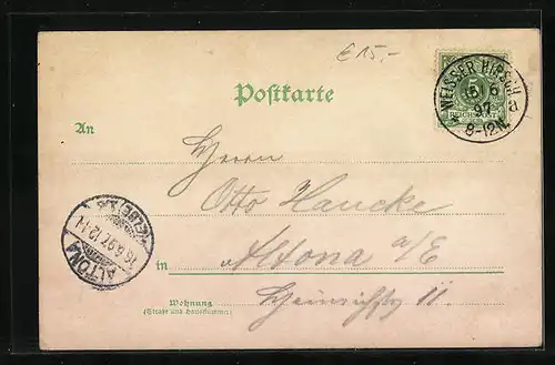 Lithographie All Heil! Fahrradfahrer auf Tour durch den Wald