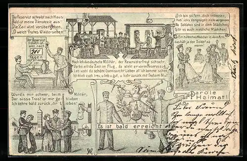 Lithographie Reservezug, Reserve-Tanz