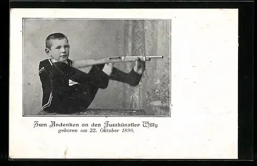 AK Fusskünstler Willy mit Gewehr