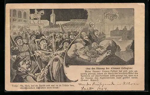 Künstler-AK Hamburg, Aus der Sitzung der Altonaer Collegien