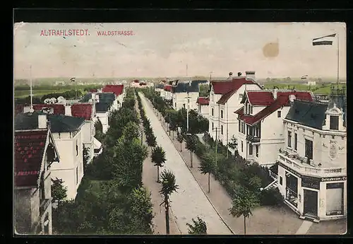 AK Hamburg-Altrahlstedt, Waldstrasse aus der Vogelschau