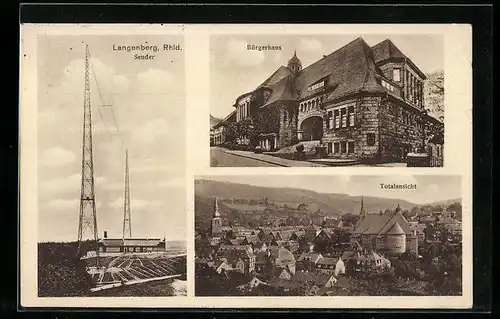 AK Langenberg /Rhld., Sender, Bürgerhaus, Totalansicht