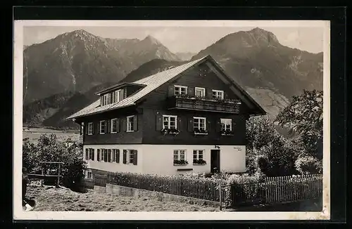 AK Bad Oberdorf, Gasthof Pension Krone G. Blanz mit Bergpanorama