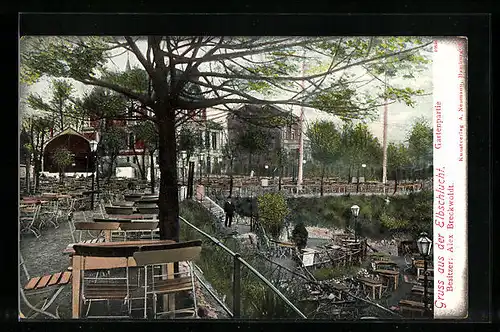 AK Hamburg-Othmarschen, Gasthaus Elbschlucht A. Breckwoldt, Gartenansicht