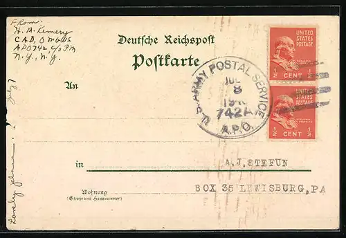 Lithographie Heidelberg, Grand Hotel, Ortsansicht mit Burg