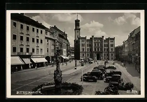 AK Zittau, Geschäfte am Marktplatz