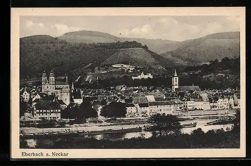 AK Eberbach a. Neckar, Ortsansicht aus der Vogelschau