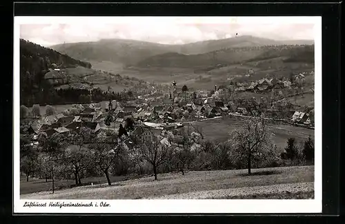 AK Heiligkreuzsteinach i. Odw., Luftaufnahme des Kurortes