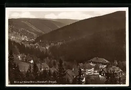 AK Kipsdorf i. Erzgeb., Blick auf Bärenfels und Kipsdorf