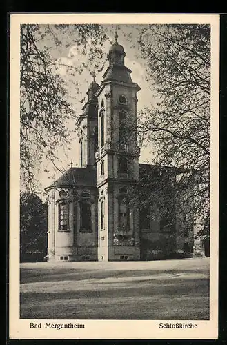 AK Bad Mergentheim, Blick auf die Schlosskirche