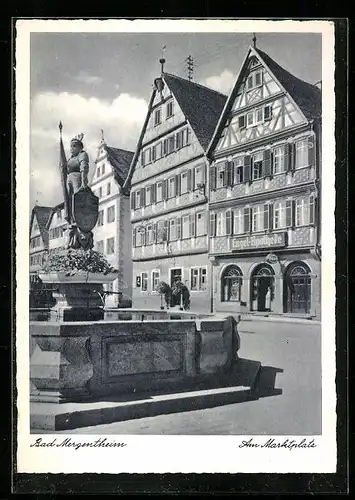 AK Bad Mergentheim, Marktplatz mit Fachwerkhäuser