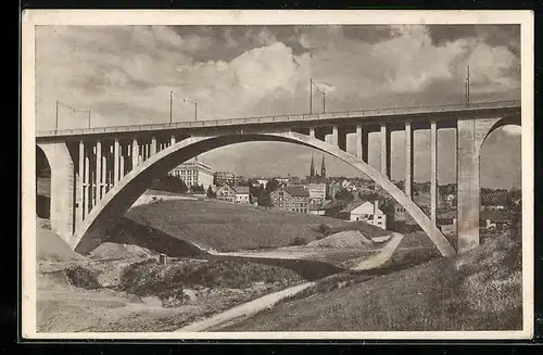 AK Pirmasens, Blick durch die Hindenburgbrücke