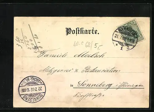 AK Mannheim, Stadtansicht mit Wasserturm