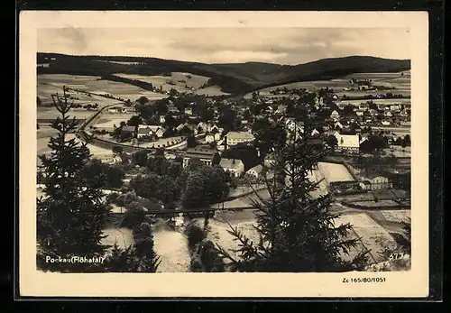 AK Pockau /Flöhatal, Ort aus der Vogelschau