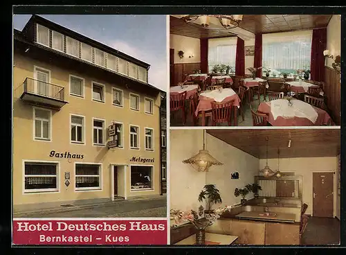 AK Bernkastel-Kues, Hotel Deutsches Haus und Metzgerei