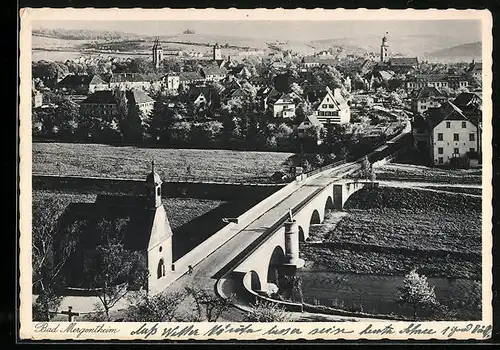 AK Bad Mergentheim, Ortsansicht mit Brücke