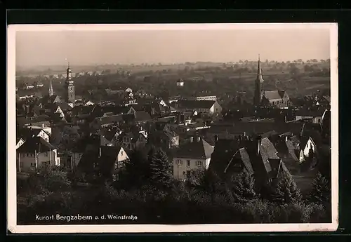 AK Bergzabern a. d. Weinstrasse, Teilansicht mit Kirche